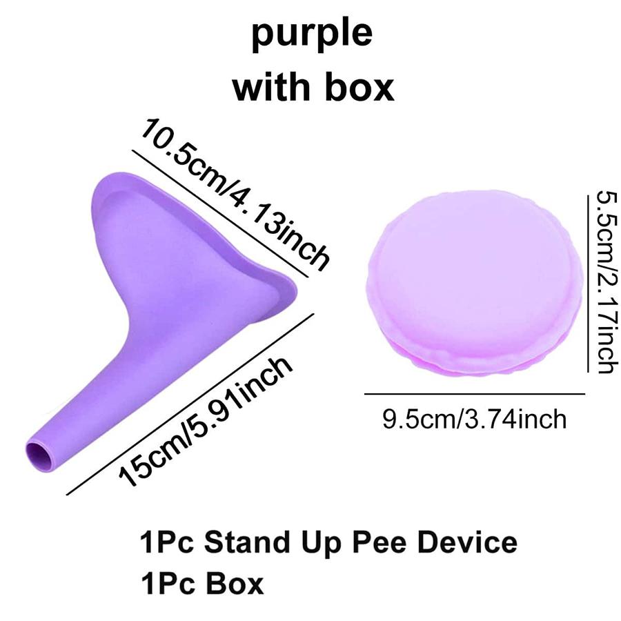 2 Colors Female Portable Silicone Urinal  Suitable for Pregnant Women Stand Up Pee Tools for Outdoor Traveler with Storage Box