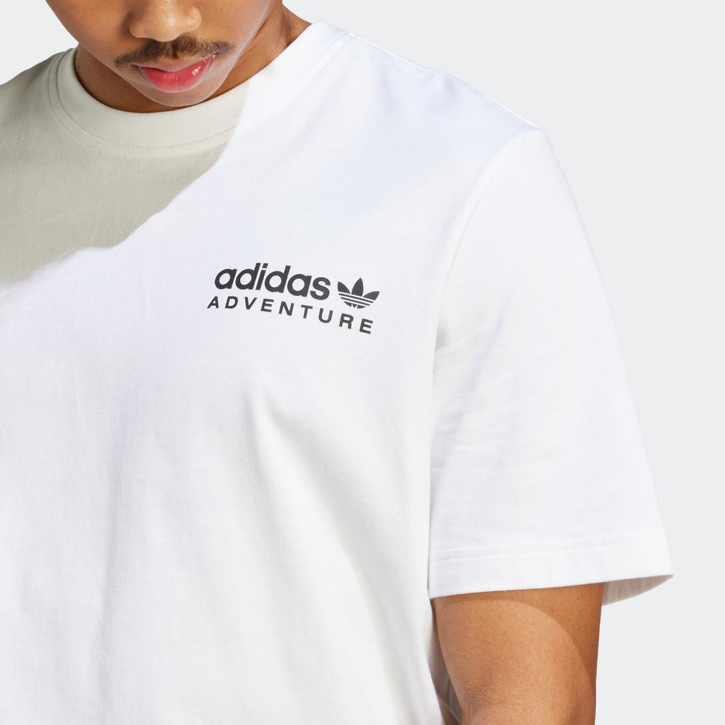 Adidas Originals Adventure Nature Awakening Tee With Back Landscape Print Men Tops White IC2332