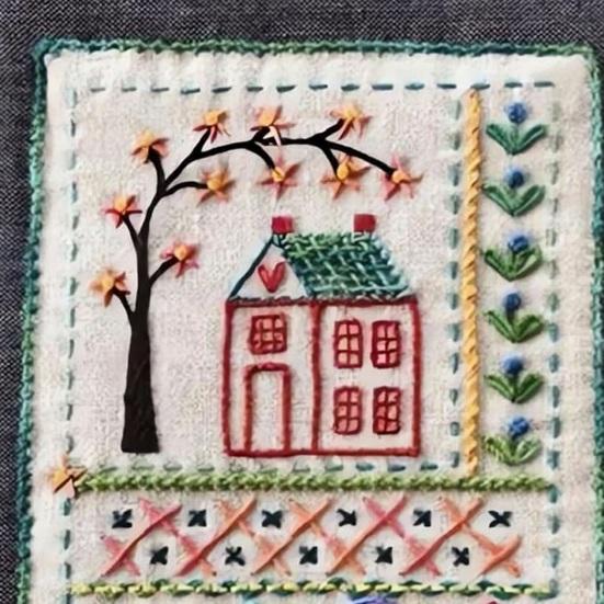 Stickstichbuch-Set DIY Stickstichbuch Starter-Stichanleitungsbuch Stickerei-Bastelset für Anfänger und Bastelliebhaber