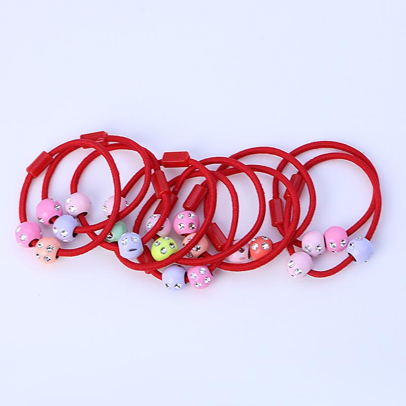 Bunte Doppelkugel Elastische DIY Haargummis Schmuckzubehör