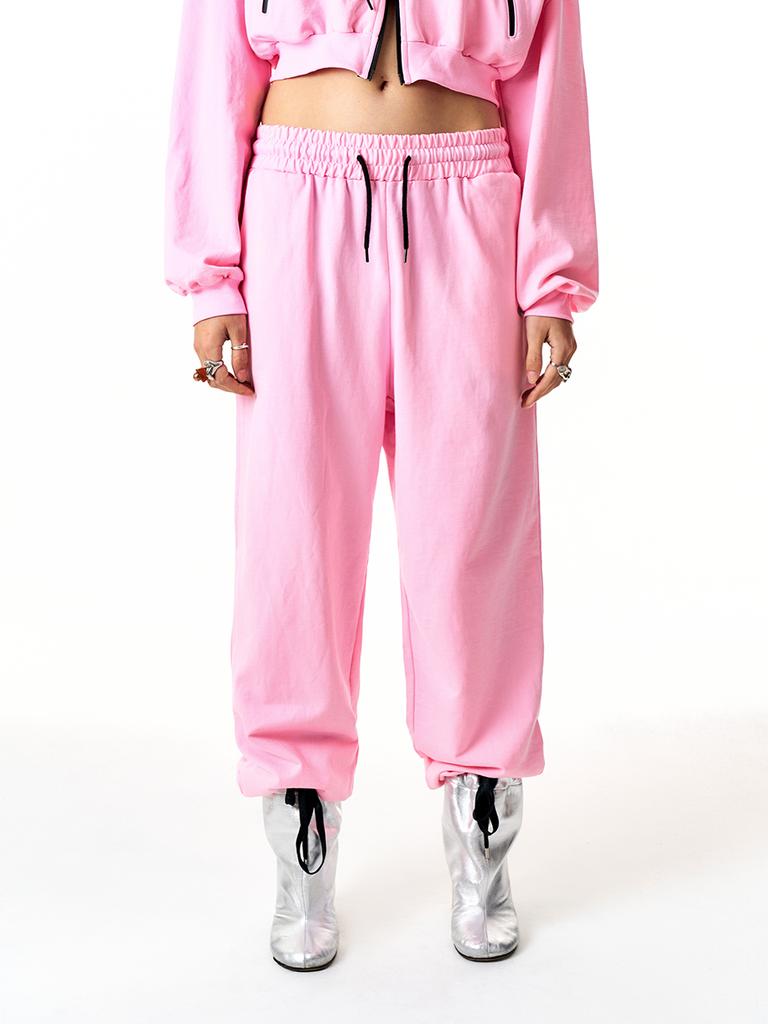 Yiiel Chain Logo Jogger Pants Pink