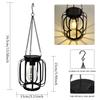 2 Pack Solar Powered Outdoor Pendant Lights, Hanging Metal Lanterns, Modern Metal Solar Pendant Lights with Hooks for Garden Use, Warm Light Lanterns