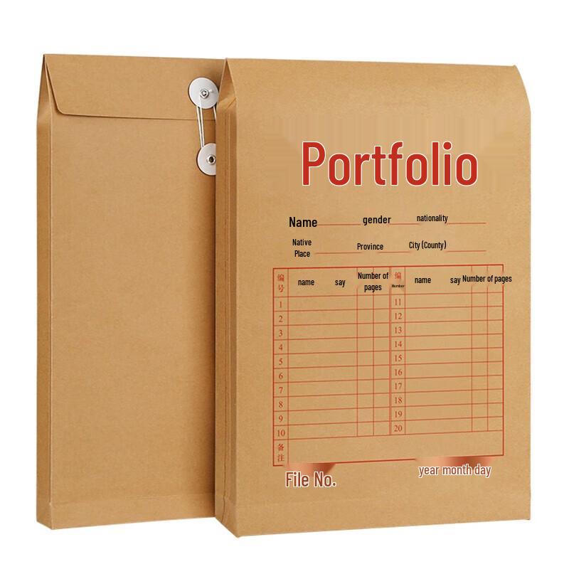 SIMAA A4 Kraft Paper File Bag with String Tie