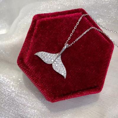 New Fashion Silver Color Mermaid Necklace with Dazzling CZ for Women Aesthetic Lady's Clavicle Chain Necklace Wedding Jewelry