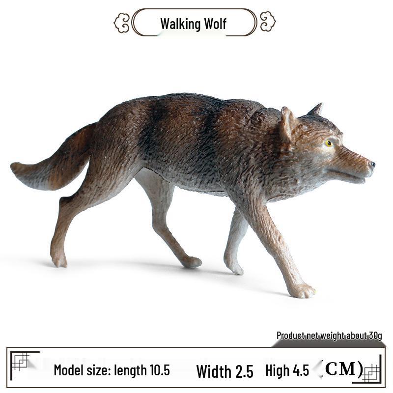 Children's Cognitive Solid Wolf Ornament - Realistic Tilting Head White & Gray Wolf Toy Model