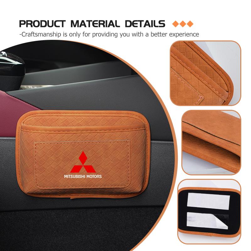 Self Adhesive Car Storage Pocket Sticky Organizer Bag Seat Back Side Door Box For Mitsubishi Outlander Lancer L200 ASX Pajero