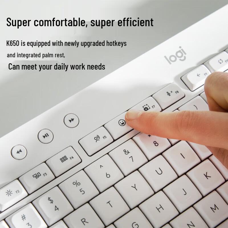 Logitech K650 Wireless Bluetooth Office Keyboard with Palm Rest