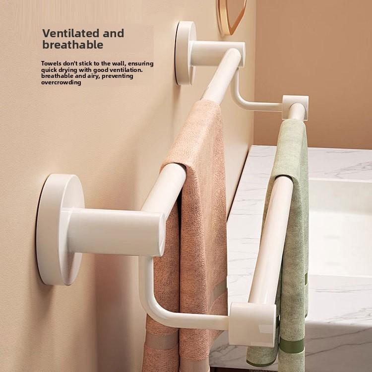 Modern Stainless Steel Double Towel Bar With Load Capacity For Bathroom Storage