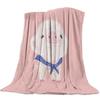Pink Pig Flower Rose Flannel Blanket for Bed Sofa Portable Soft Fleece Throw Blankets Funny Plush Bedspread Queen King Twin Size