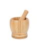 Leeseph Bamboo Mortar and Pestle Set, Garlic Grinder, Herb Spice Masher, Seasoning Crusher, Kitchen Tool for Mash Spices Pepper