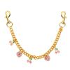 Pink Cherry Bag Purse Chain Gold Plated Zinc Alloy Decorative Handbag Chain for Women Pink Heart Cherry
