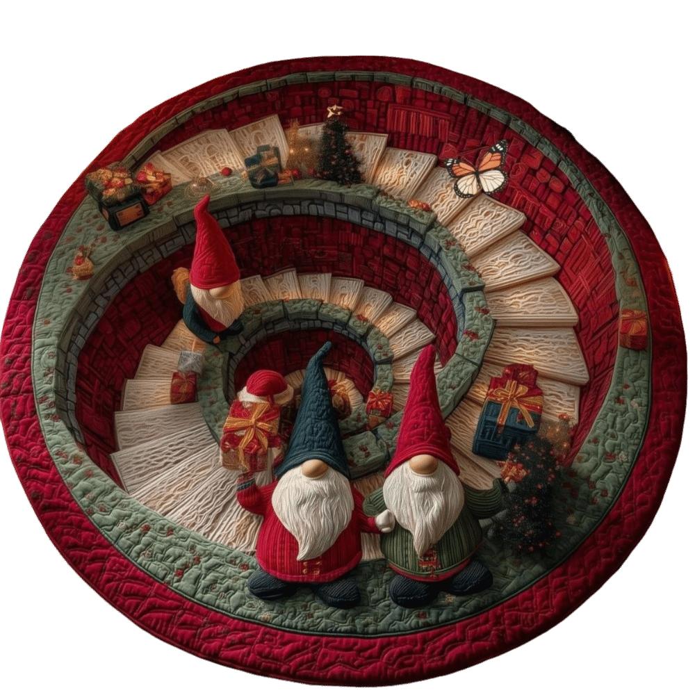 2D Flat Printed 3D Illusion Rug Non-Slip Christmas Doormat Cartoon Cute Xmas Home Decor Outdoor