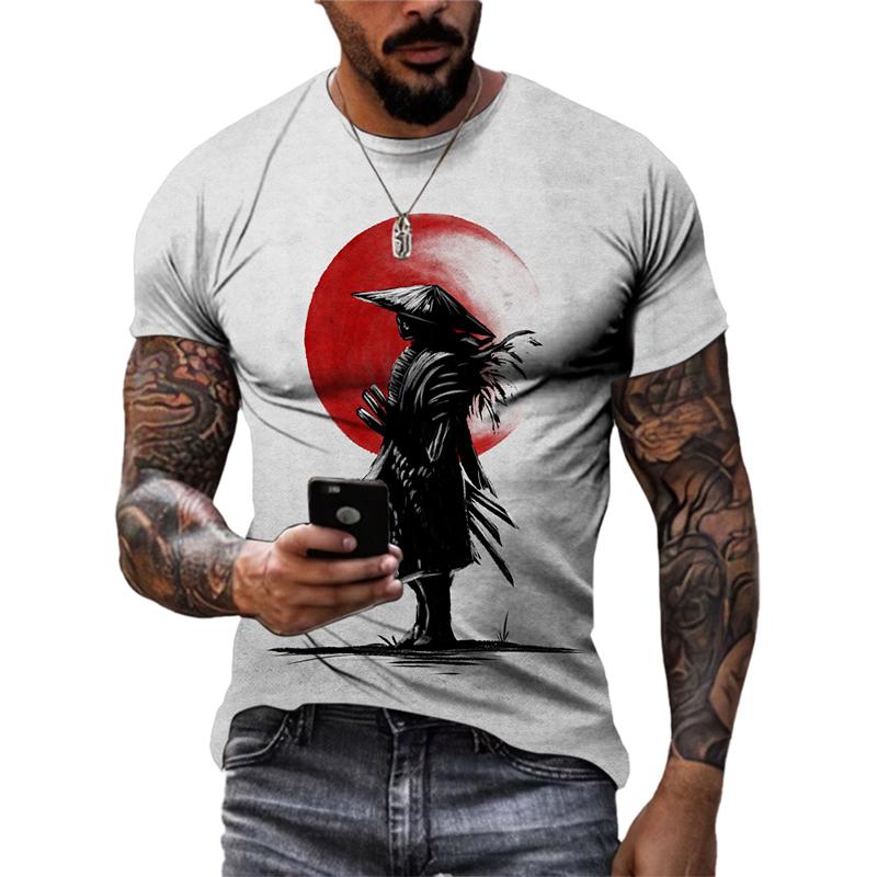 Estate Retro Cool Warrior magliette grafiche per uomo Moda Casual Personalità Tough Guy 3D stampato O-Collo Manica corta Tees Tops