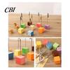 Thick And Thin Paper Clip 2 Pcs Wooden Cube Base Memo Holder with Clips, Mini Table Photo Postcard Number Stands for Name Cards, Photos, Memos,