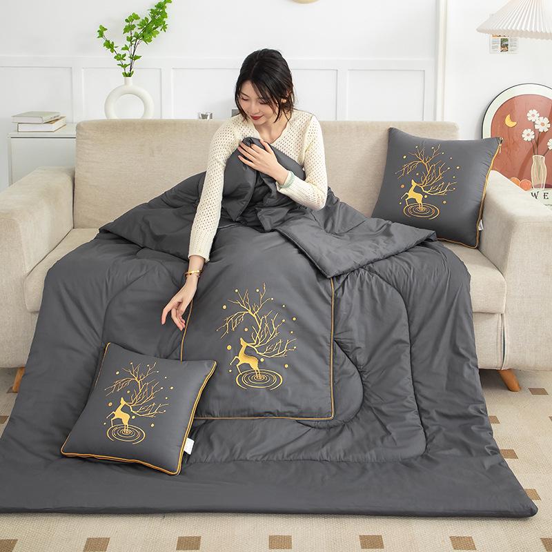 2025 Starry Sky Sika Deer Cotton Pillow & Blanket Set