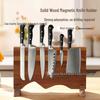 Double-Sided Magnetic Wooden Knife Holder - Creative Desktop Knife Storage Rack (No Drilling Required)