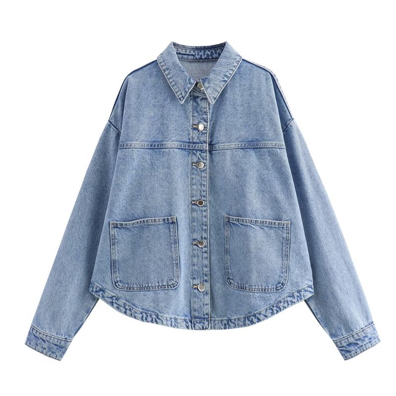 Kaslead New Arrival Women's Clothing Fashion Style Fashion All-Match Minimalist Denim Jacket Coat 0108034