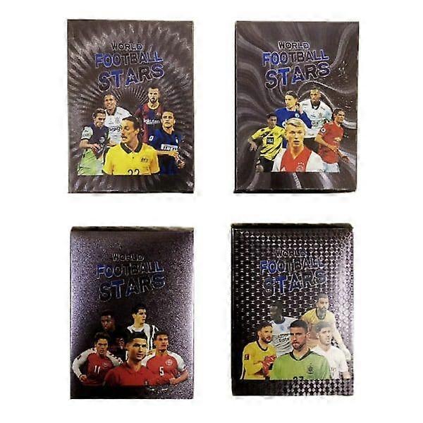 55 football rare black cards, bright colors, star cards, birthday gifts for children and teenagers