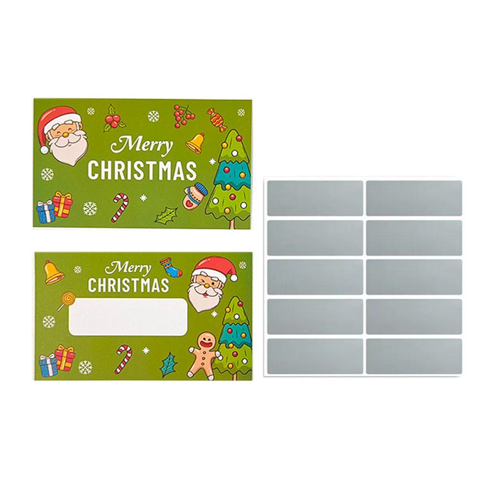 10pcs Christmas Scratch Cards Set DIY Gift Vouchers with Santa Claus & Tree Designs Party Favors DIY Games Supplies Gift Voucher