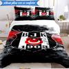 3-teiliges Bettwäsche-Set Beşiktaş Istanbul Fußballverein 2D-Druck (Enthält 1 Bettbezug + 2 Kissenbezüge Ohne Füllung), Schlafzimmerdekoration, Ventilatorgeschenk