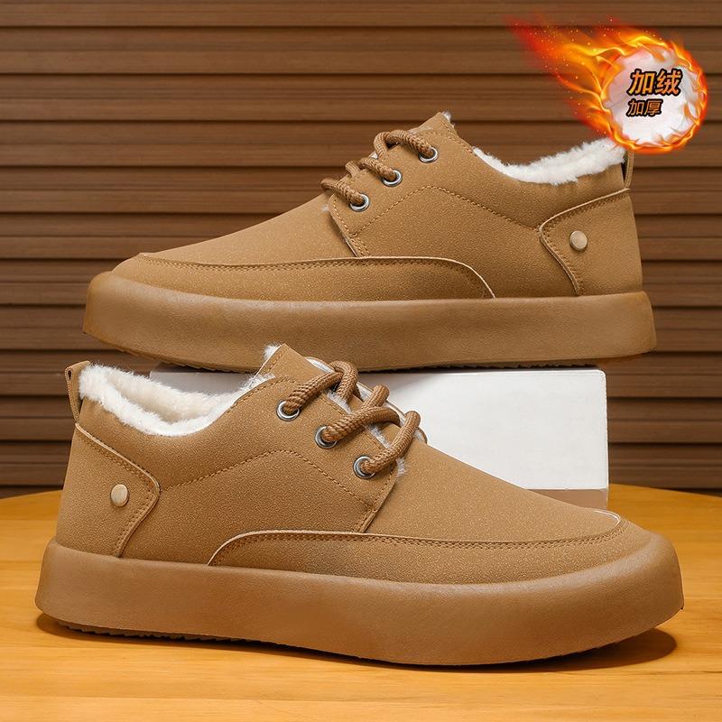 Winter New Fashion Warm Men's Shoes Trendy Velvet Thickened Men's Cotton Shoes Youth Casual Shoes