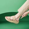 GKTINOO Summer Wedge Slides Women Hook&Loop Platform Soft Comfortable Slippers Solid Color Lightweight Sports Style