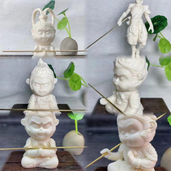 Tagua Wukong Figurka Wielkich Mędrców Równoważących Niebo Figurka Rzeźba Kreskówkowy Król Małp Model Dekoracja Pulpitu Ornament