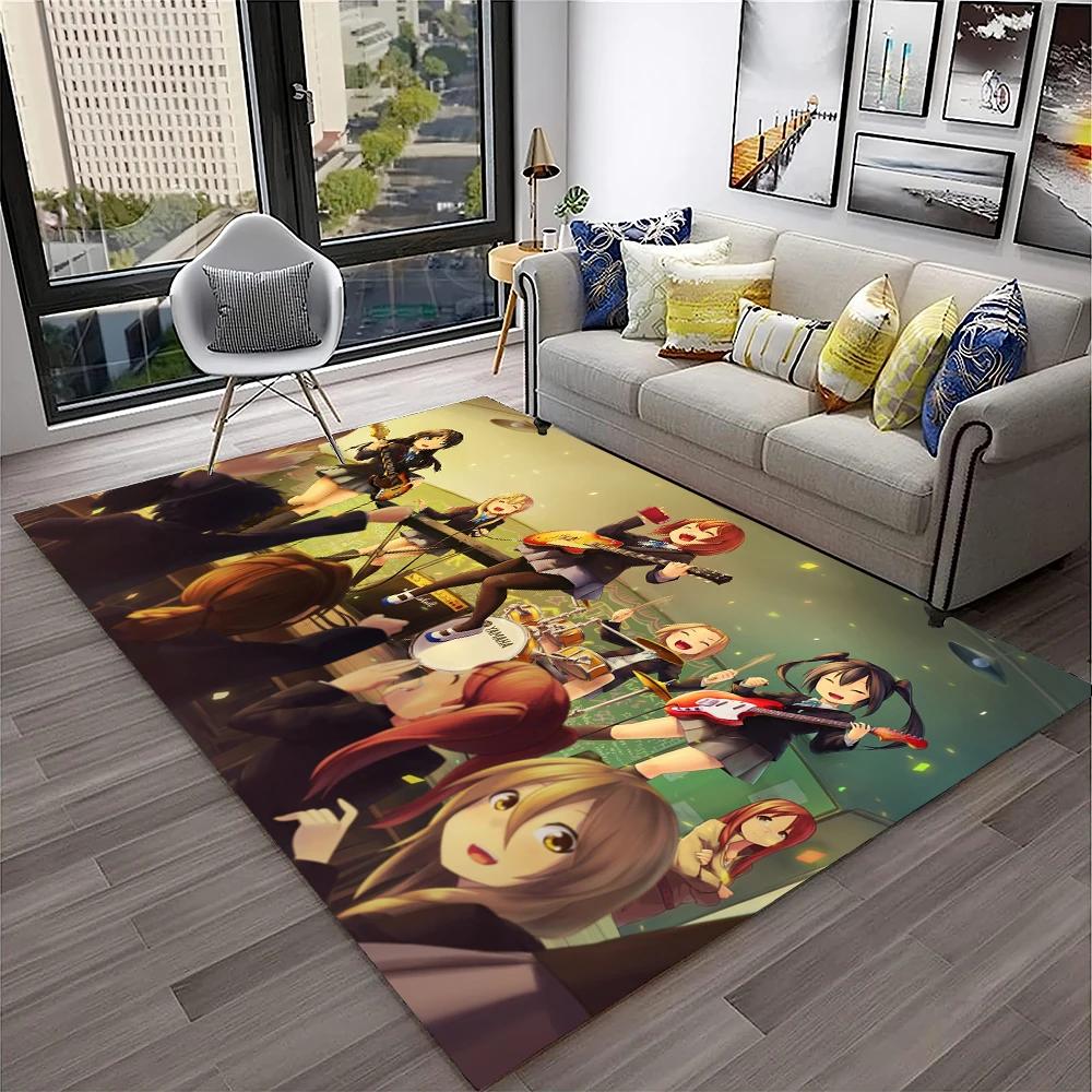 Kawaii Girls K-ON Cartoon Cute Lolita Carpet Rug for Home Living Room Bedroom Sofa Doormat Decor,kid Area Rug Non-slip Floor Mat
