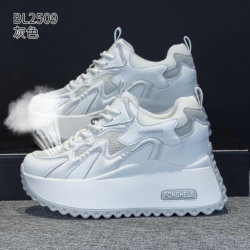 

Platform dad shoes summer mesh breathable small muffin casual shoes 40 сірий колір