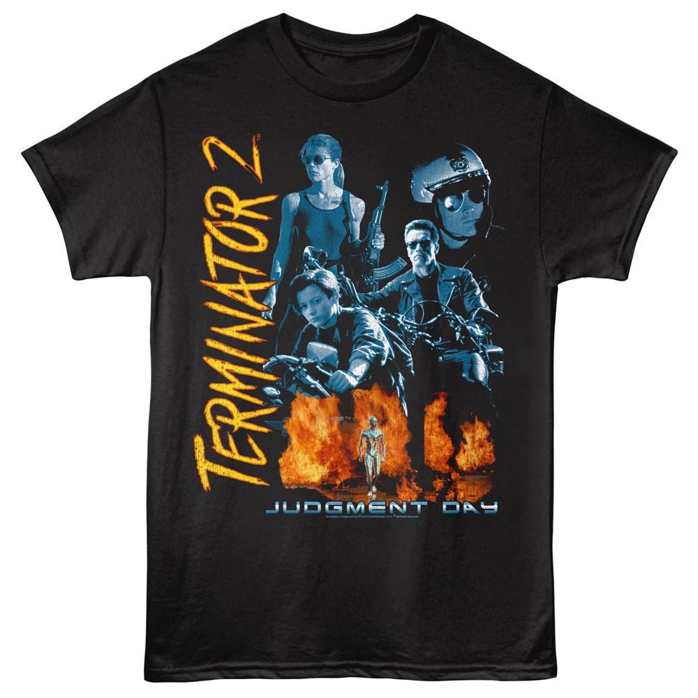 The Terminator 2 Judgement Day Fiery Casy Collage Men T Shirt S