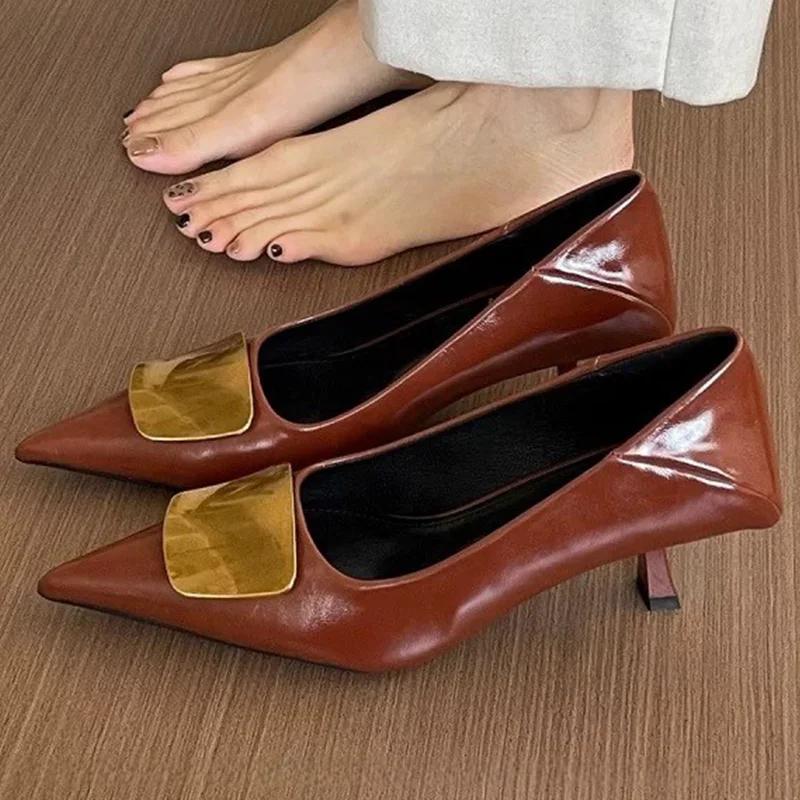 Fashion Pointed Toe Women Mid Heels Shoes Summer Dress Fashion Pumps Stilettos Elegant Woman Sandals Designer 2025 Trend Femme Zapatos