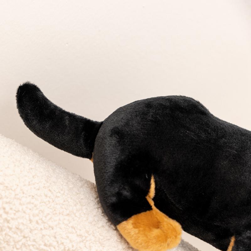 Boneca Salsicha Preta Sentada 26cm/36cm Animal de Pelúcia Dachshund Almofada de Abraçar Enfeite de Casa Presentes de Aniversário