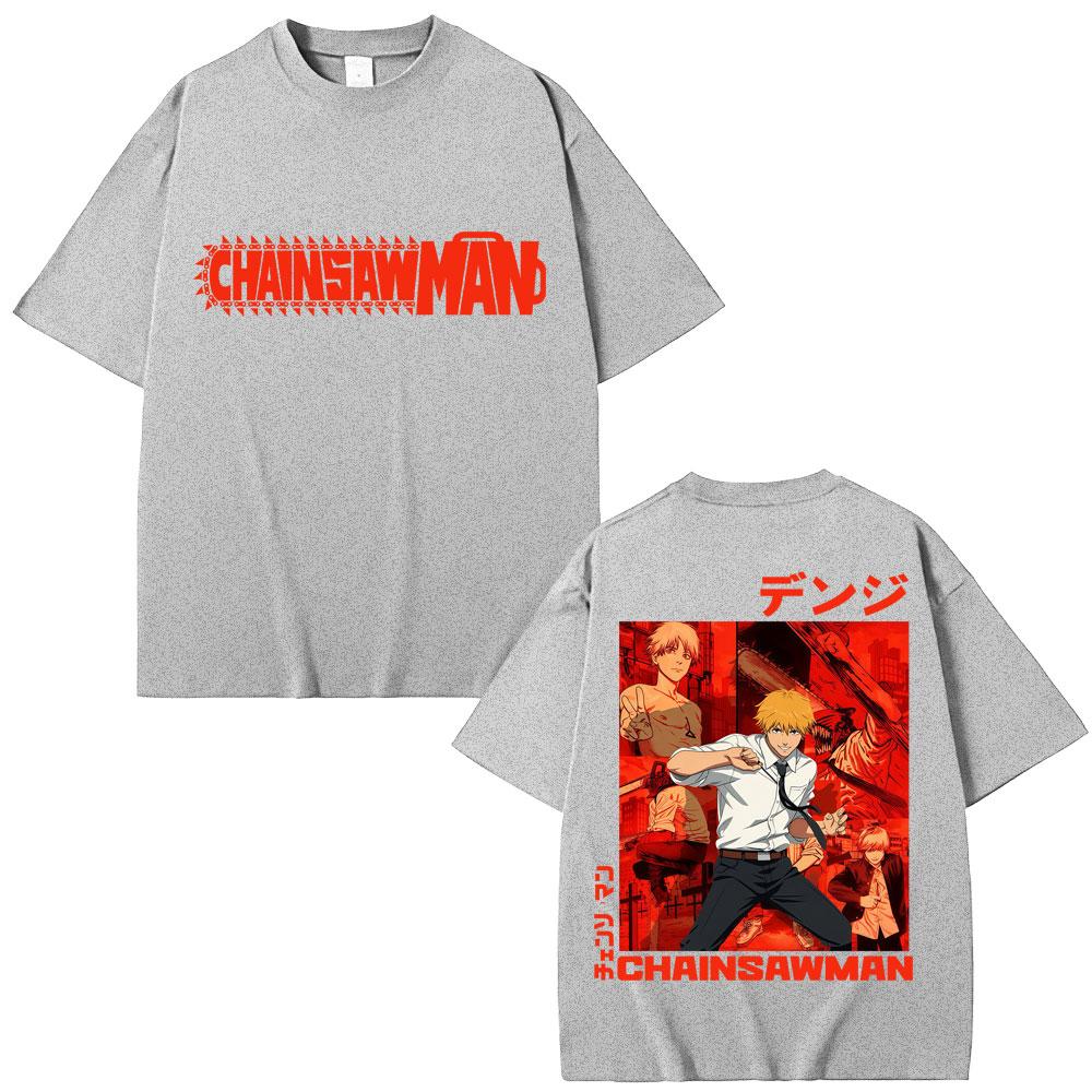 90s Japanese Anime Chainsaw Unisex Graphic T Shirt Unisex Women Fashion Vintage Cosplay Tshirts Oversized Cotton Casual Tshirt Male