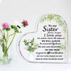 2D Flat Sister Gifts Acrylic Keepsake Desktop Decoration Plaque, Home Decor Plaque Hanging Wall Art Decorative Garden Decoration for Room Door Signs H