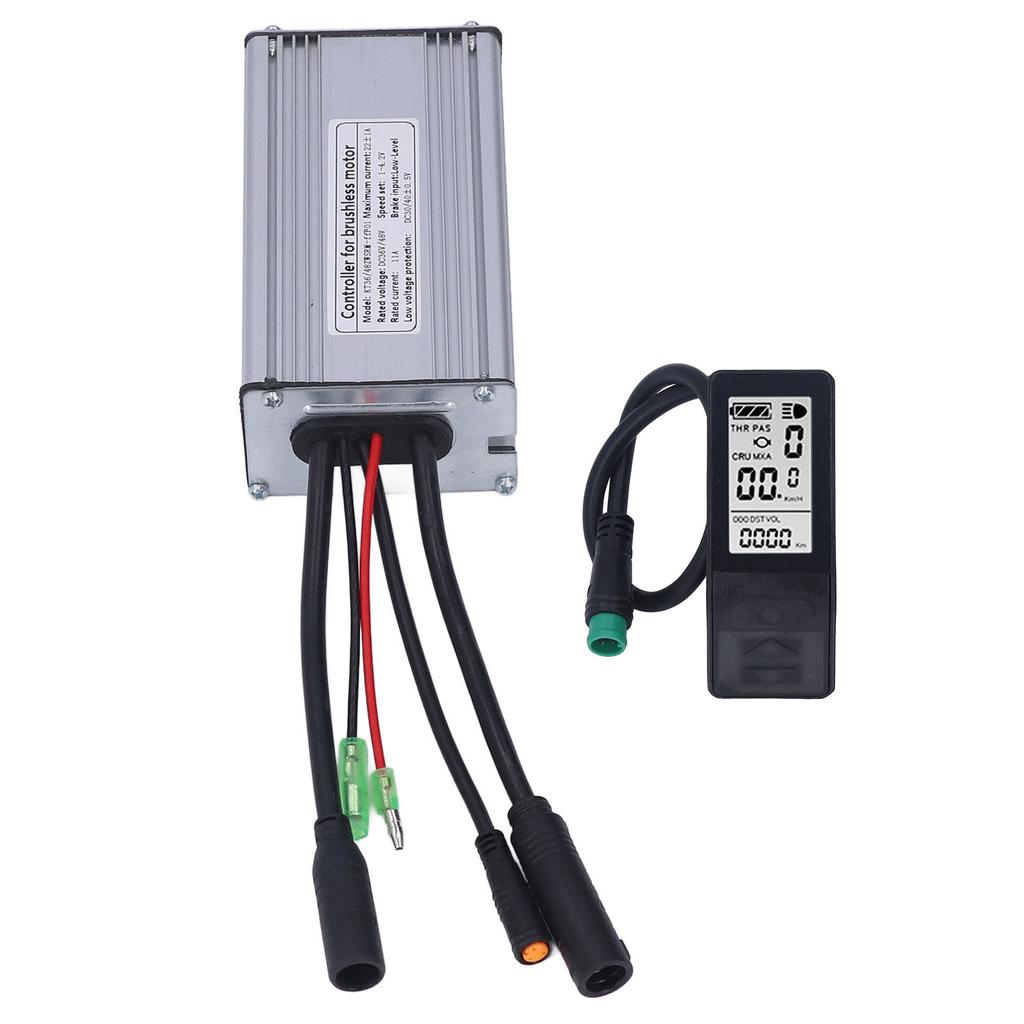 Electric Bike Motor Controller 22A Speed Controller with LCD4 Panel 1 To 2 Cable Fully Waterproof Kit for 500W Gear