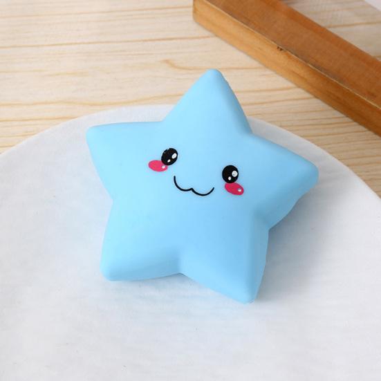 Cartoon Expression Star Squeeze Toy Slow Rebound Flour Filling Smiling Star Fidget Toy Stretchy Soft Stress Ball Sensory Toy