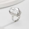 Pink Grey Silver Gold Plated Vintage Colorful Irregular Faux Baroque Big Rings for Women