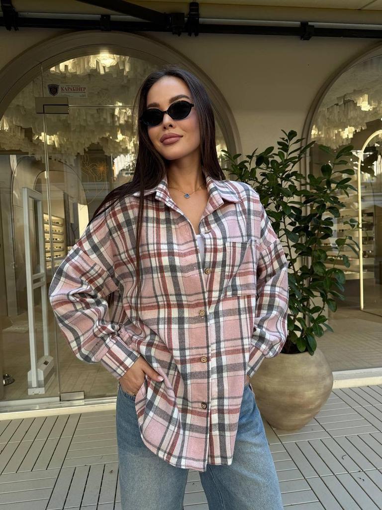 2025 Women's Long Sleeve Plaid Flannel Shirt - Preppy Style, Plus Size, Casual Coat