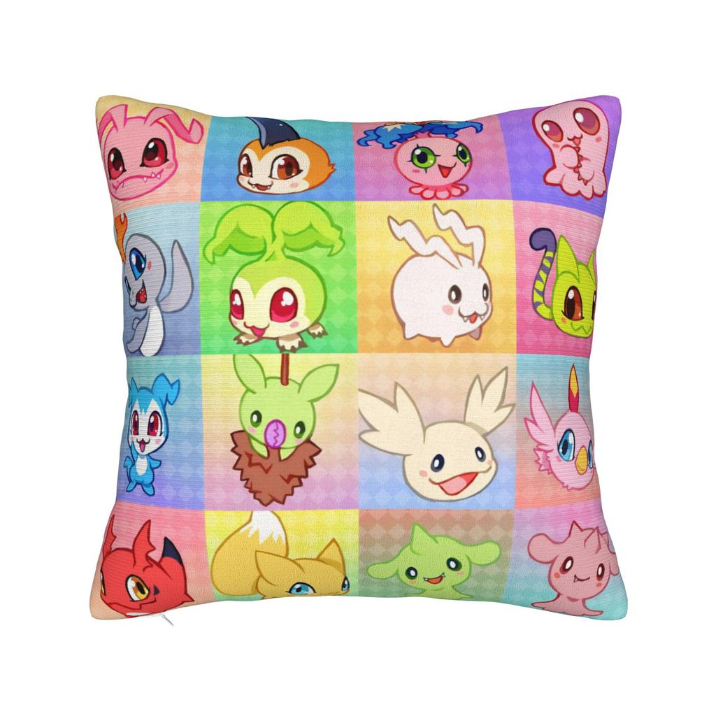 Digimons Cartoon Square Pillow Case Cushion Covers Fashion Polyester Decor Pillowcase For Home 40X40Cm
