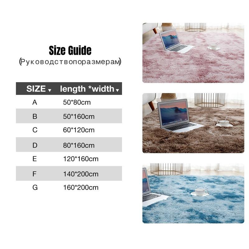 Plush Carpet Suitable For Living Room White Soft Fluffy Carpets Bedroom Bathroom Non-slip Thicken Floor Mat Teen Room Decoration