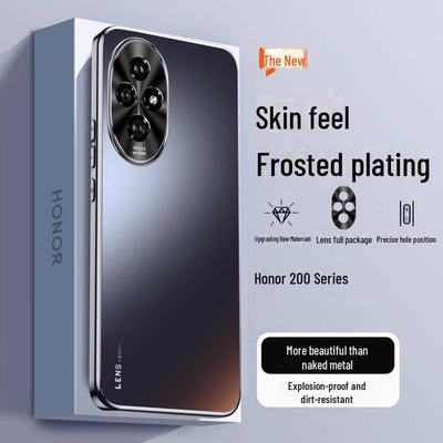 Frosted Electroplated Protective Case for Honor 100/90/80/200 Pro with Full Lens Coverage