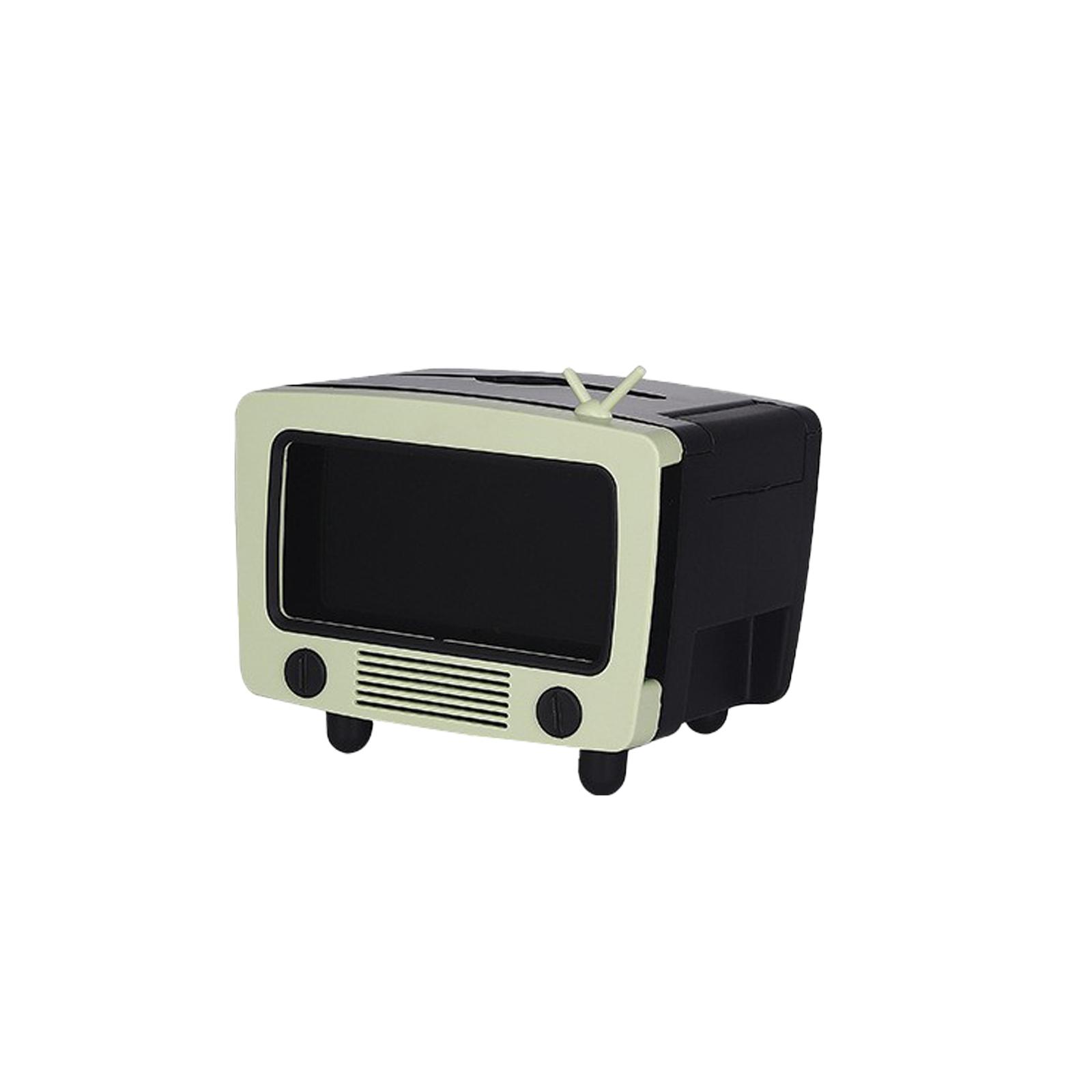 

Retro Dark Green Plastic Tissue Box One Size білий