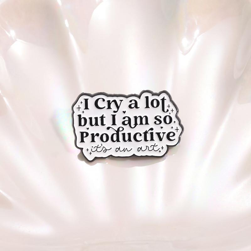 Stylish Artistic Black Letter Brooch Quirky Cartoon Design Versatile Metal Accessory Pin