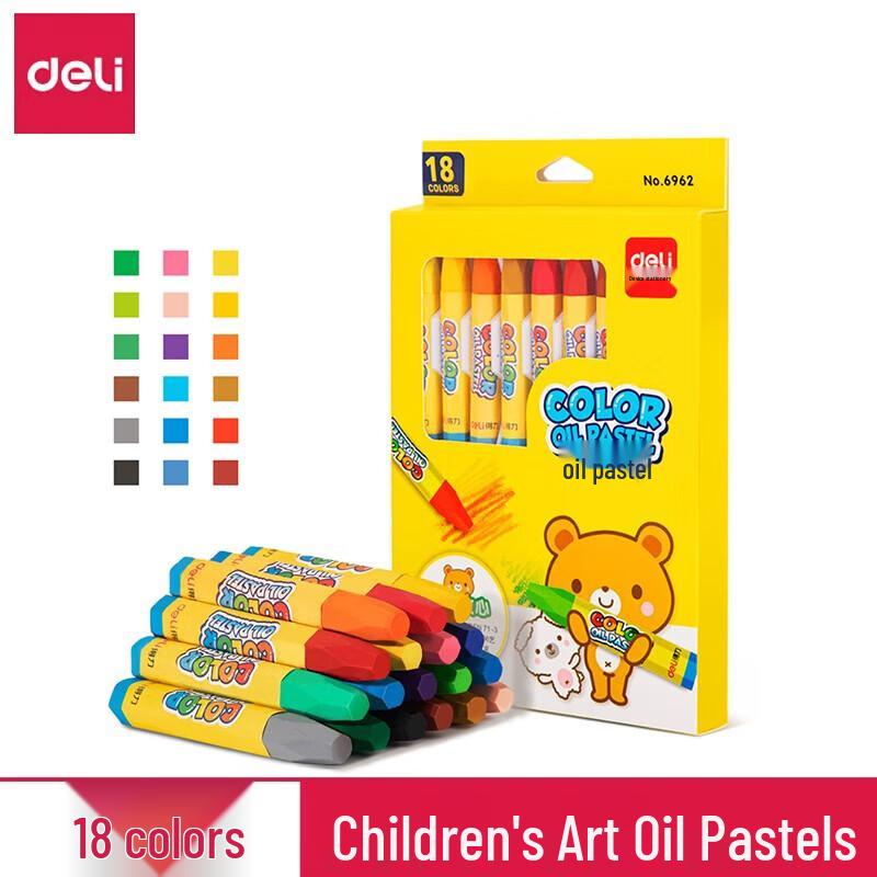Deli 18-Color Smooth Oil Pastels for Students