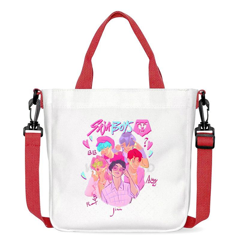 Kids Girls Kpop Hunters Derpy Rumi Zoey Mira Printed Student Lightweight Crossbody Bag Casual Canvas Shoulder Bags