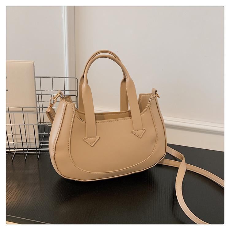 Vintage Stylish Minimalist Large Pu Shoulder Bag For Casual Daily Use In Black Pink Khaki Brown Cream