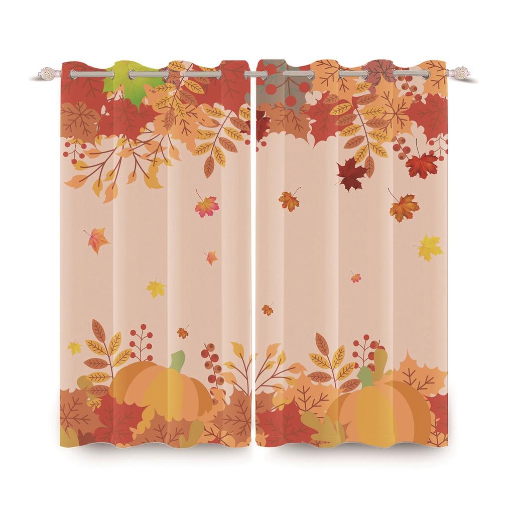 Autumn Wood Maple Leaf Blackout Curtains Fall Foliage Pattern Window Curtain for Bedroom Thermal Insulated Room Darkening Drapes