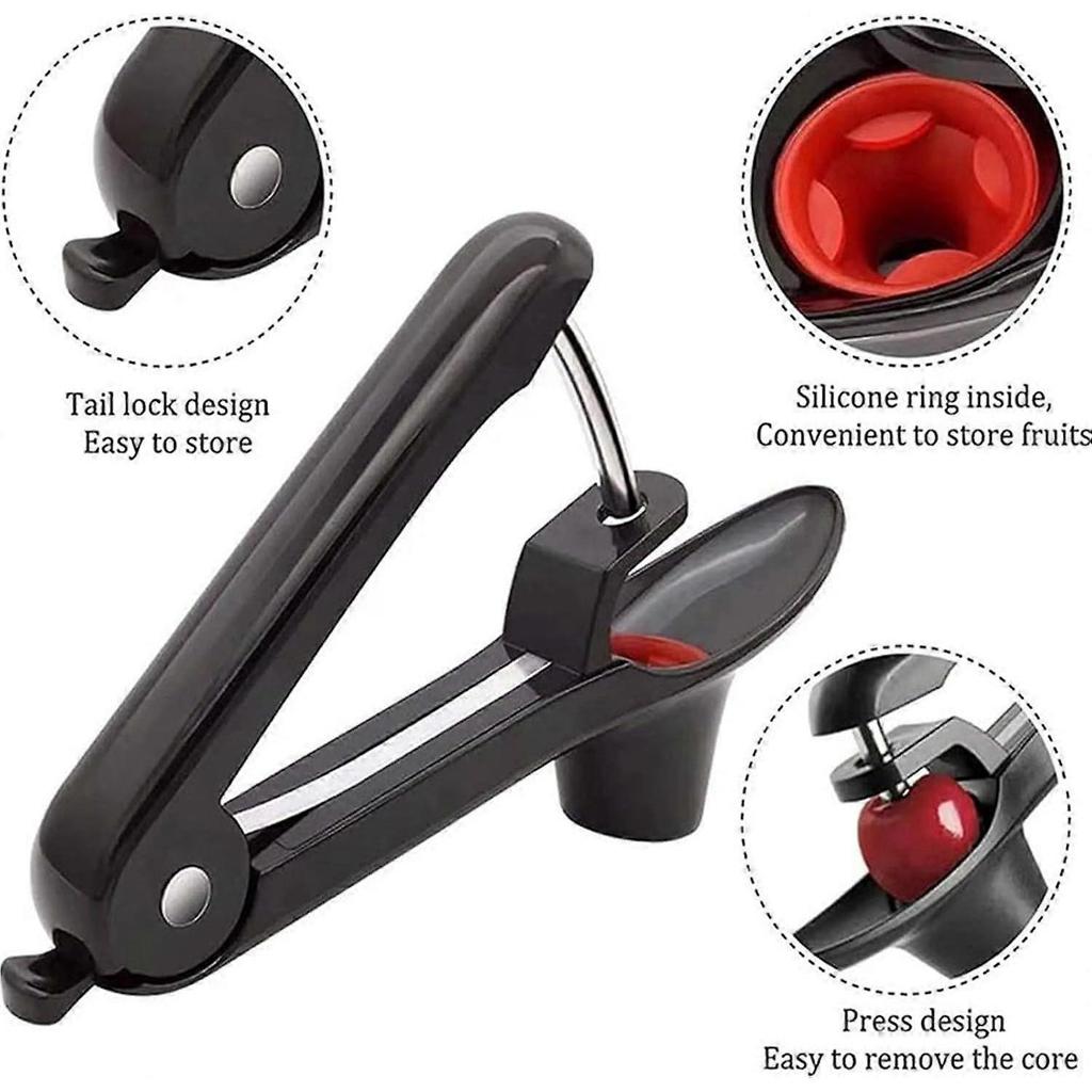 Cherry Pitter Remover with Food Grade Silicone Cup and Non-Slip Grip for Easy Cherry Pitting and Kitchen Use