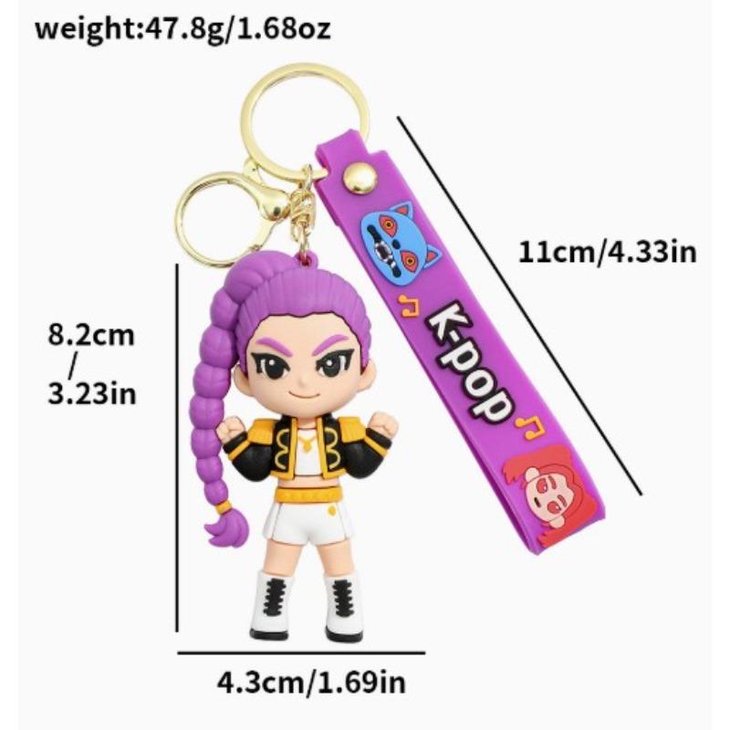 Hot New Demon Hunter Girl Group Keychain Popular Pendant Decorative Small Gift KPOP Lightweight Carry Portable Mini Cute