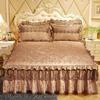 3 Pcs Bedding Set Luxurious Bedding Cover Set Warm Bedspread On The Bed Heightened Bed Skirt for Queen/King Size with Pillowcase